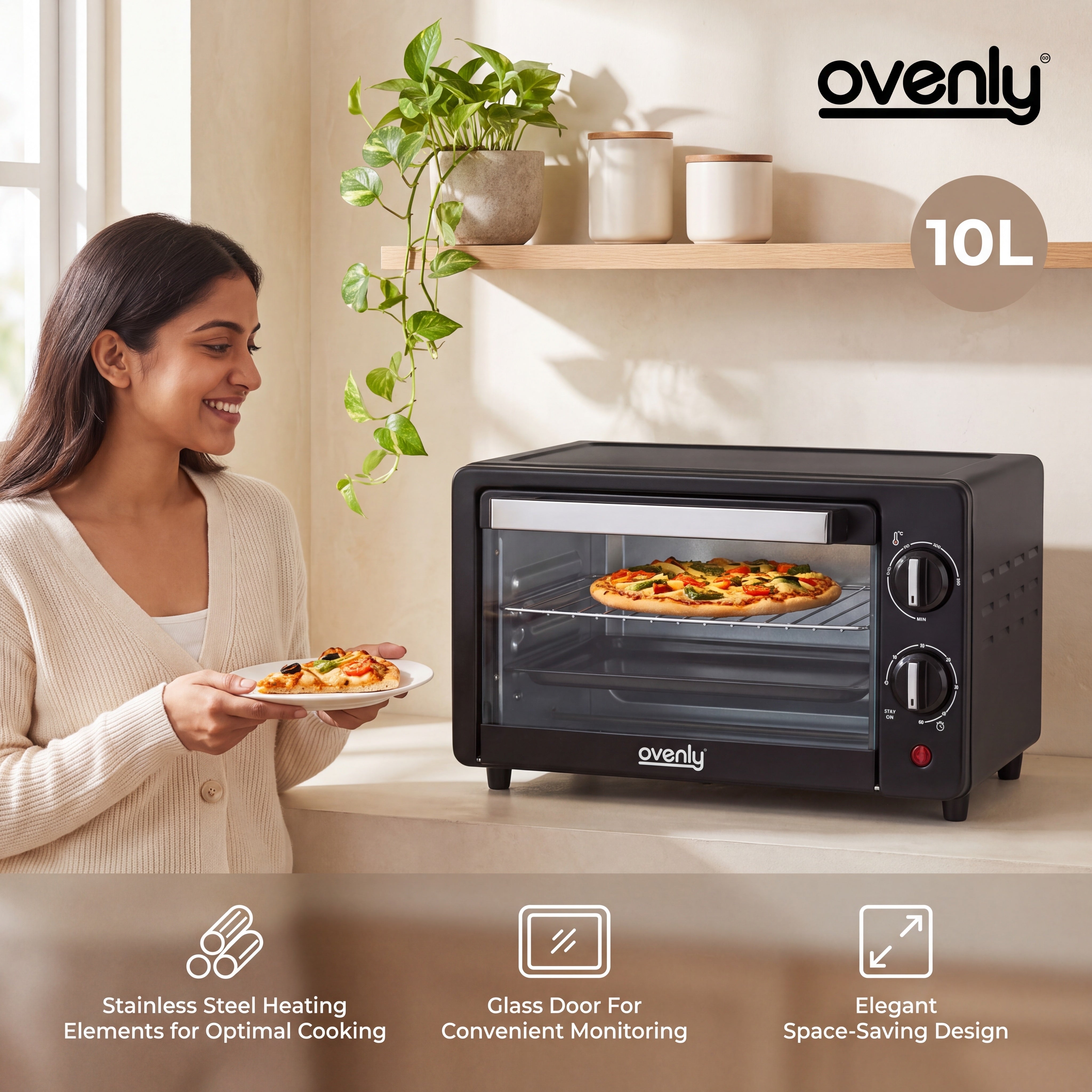 ELECTRIC OVEN 10 LITES (BLACK)