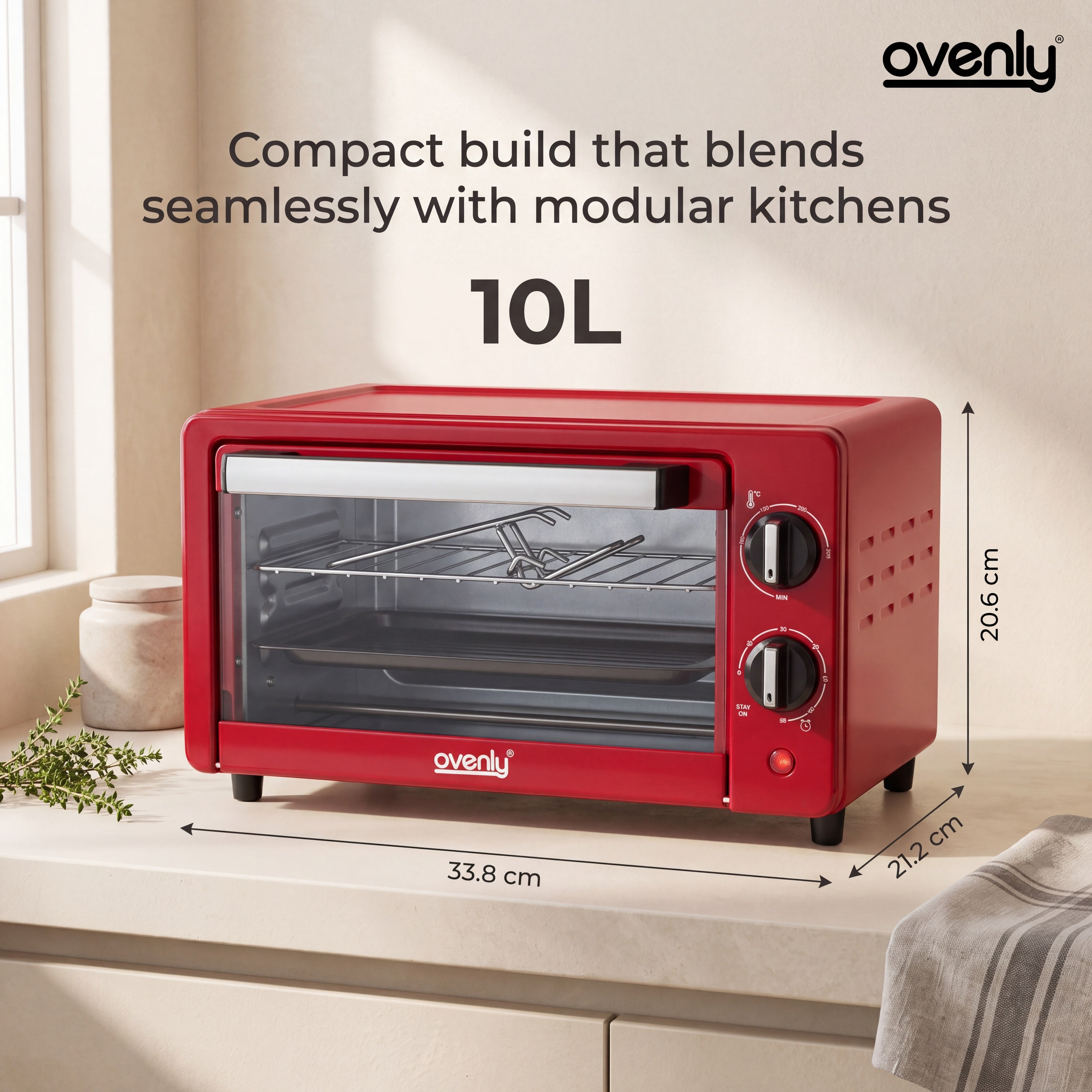 ELECTRIC OVEN 10 LITRE (RED)
