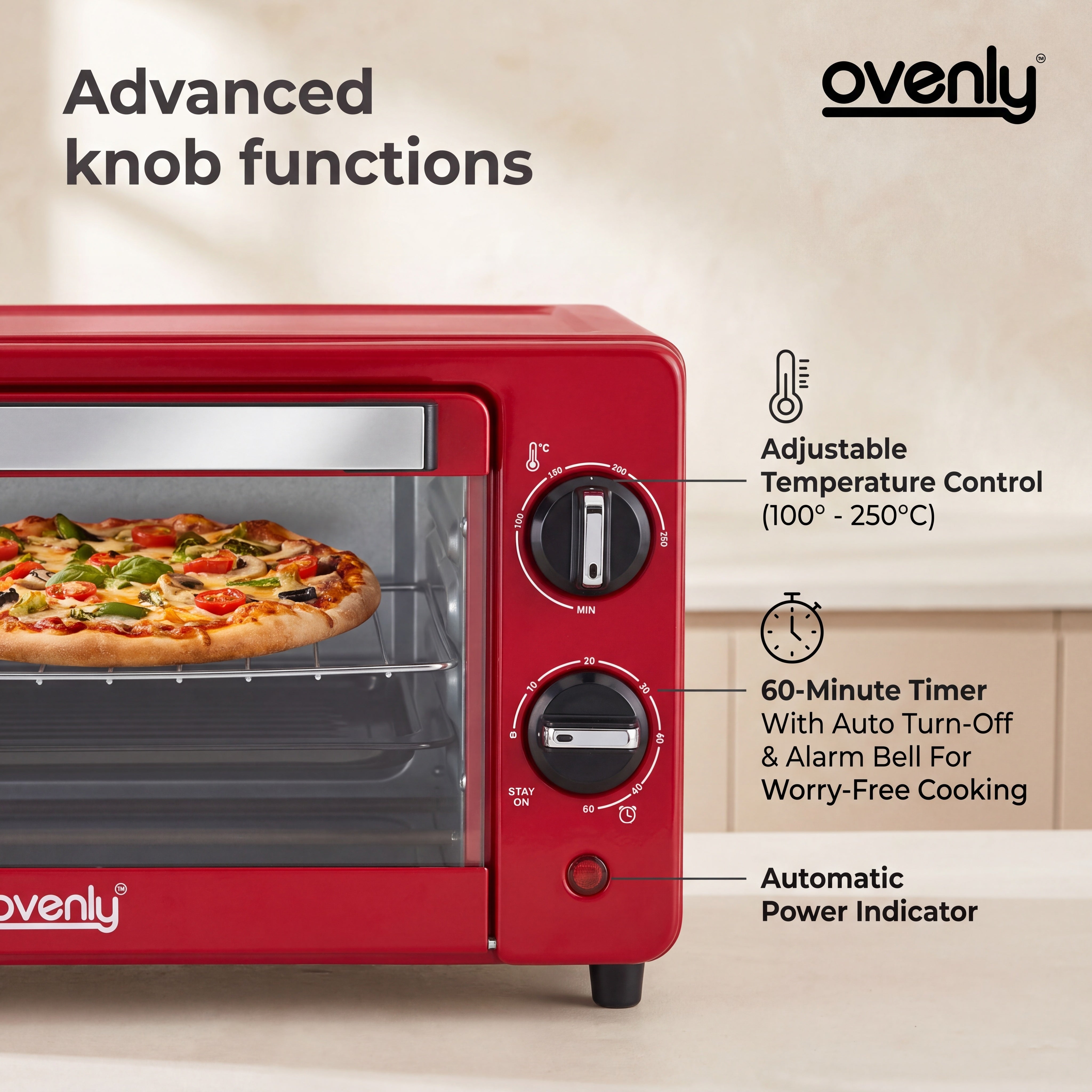 ELECTRIC OVEN 10 LITRE (RED)