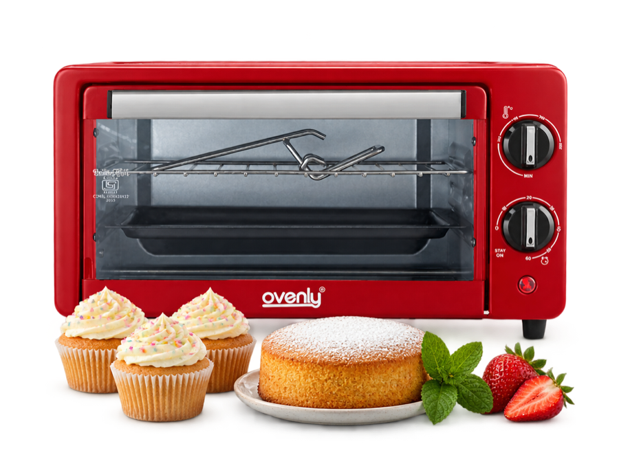 Ovenly 10L oven in Cherry Red