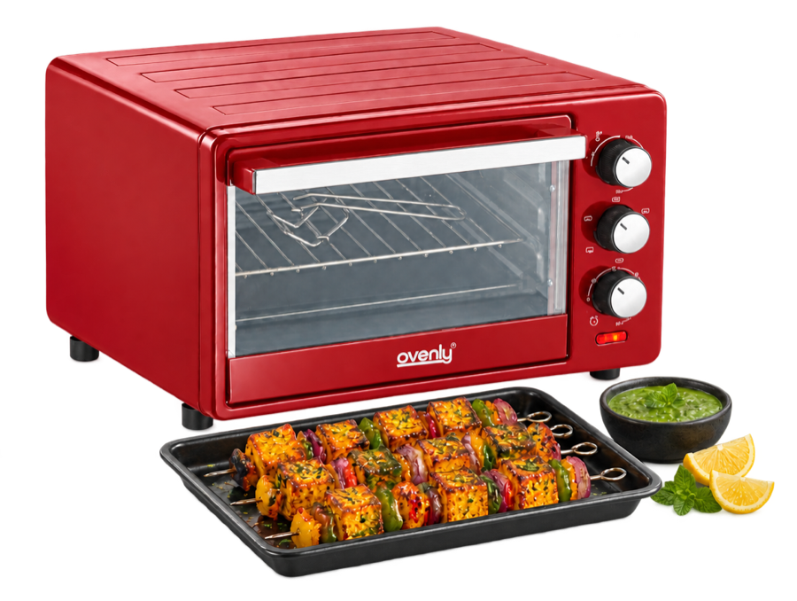 Ovenly 25 litre oven in red